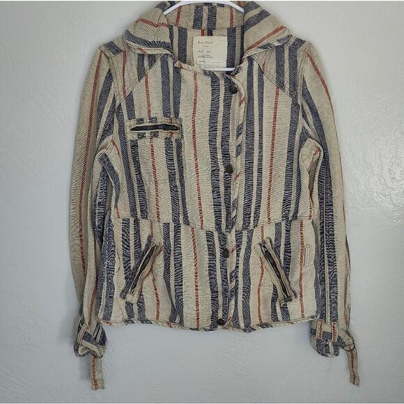 Free People Linen Blend Moto Jacket - Picture 1 of 9